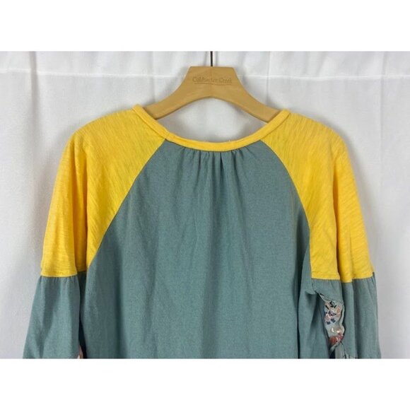 Umgee Mixed Medium Long Sleeve Boho Floral Top Women's Small - Picture 7 of 11